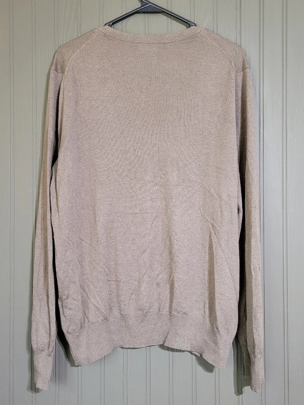 Banana Republic Luxury Blend Sweater V-Neck Silk Cashmere Blend Brown Men's LG